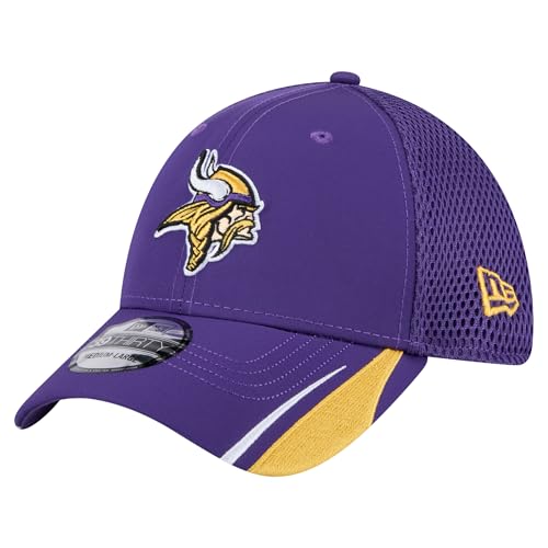 New Era Men's Purple Minnesota Vikings Game Day Linear 39THIRTY Flex Hat