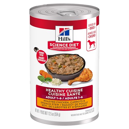 Hill's Science Diet Adult Healthy Cuisine Canned Dog Food, Roasted Chicken Carrots & Spinach 12 x 354 g Can