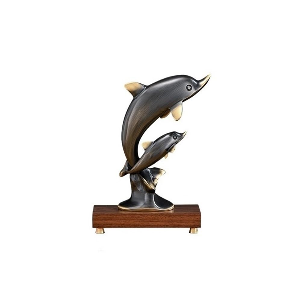 Sculpture de table dauphin en cuivre pour sublimer un bureau terne