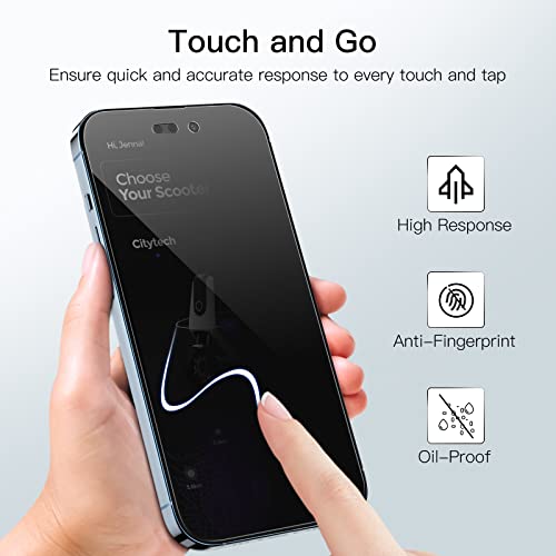Image of JETech Privacy Screen Protector Guard for iPhone 14 Pro Max, 2-Pack