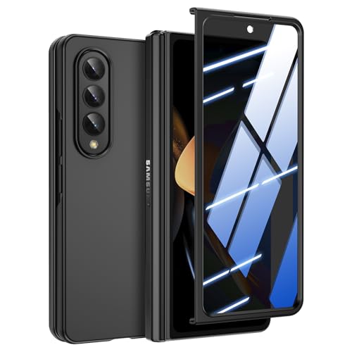 Image of Doeshine for Samsung Galaxy Z Fold 4 Case Ultra Slim, [Built-in Privacy Screen Protector][Anti-Peeping], Thin Slim Full Body Phone Case, Lightweight Skin-Friendly, Hard PC Cover for Z Fold 4 (Black)