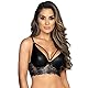 Axami Dame BH Spitze Sexy Träger Streifen Schleife V-9441, Schwarz,80B