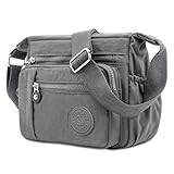Womens Crossbody Bag, Multi-Pocket Lightweight Shoulder Bag, Nylon Waterproof Messenger, Casual Cross Body Bag Handbag for Travel Shopping Hiking Work School Sport Daily Use