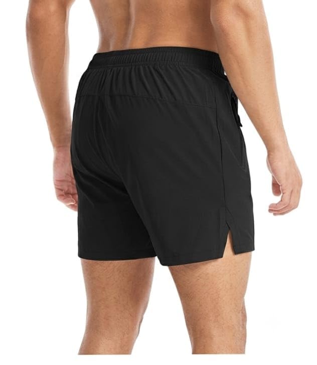 Men's NS Fabric Sports Shorts | Quick Dry | Lightweight Stretch Gym Shorts | Elastic Waist | Running, Workout, Training & Casual Wear(Black)-image-49