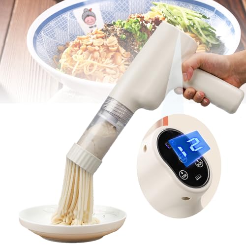 Tragbare Nudelmaschine Elektrisch, 1300mAh Elektrische pastamaschine Handheld mit 11 Pressformen, Nudelpresse elektrisch Kleine noodle maker Wiederaufladbare für Ausgemachte Spaghetti Fettuccine