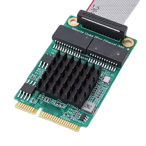 Adaptador Mini PCIe Gigabit Ethernet PUSOKEI, Tarjeta de Red de Doble Puerto con Interfaces RJ45 para PCs Industriales y Computadoras de Placa Única miniatura 5