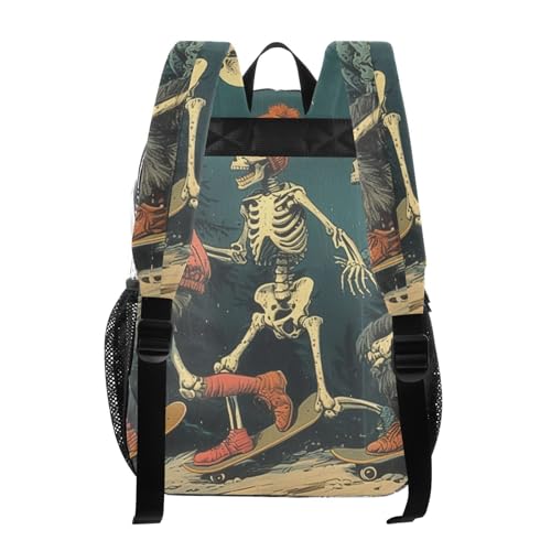 Group Skeletons Skateboard Clear Backpack, Heavy Duty PVC Transparent Backpacks, See Through Multiple Pockets Bookbag for Women Concert Sport Venues Work Travel3