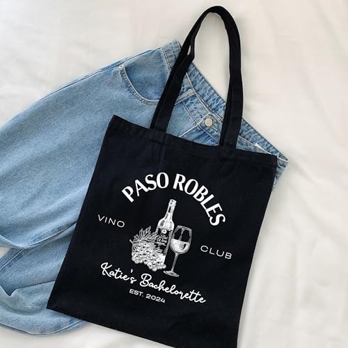 Bolso tote personalizado para despedida de soltera con tema de bodega y vino, accesorio para baby shower o despedida de soltera miniatura 3