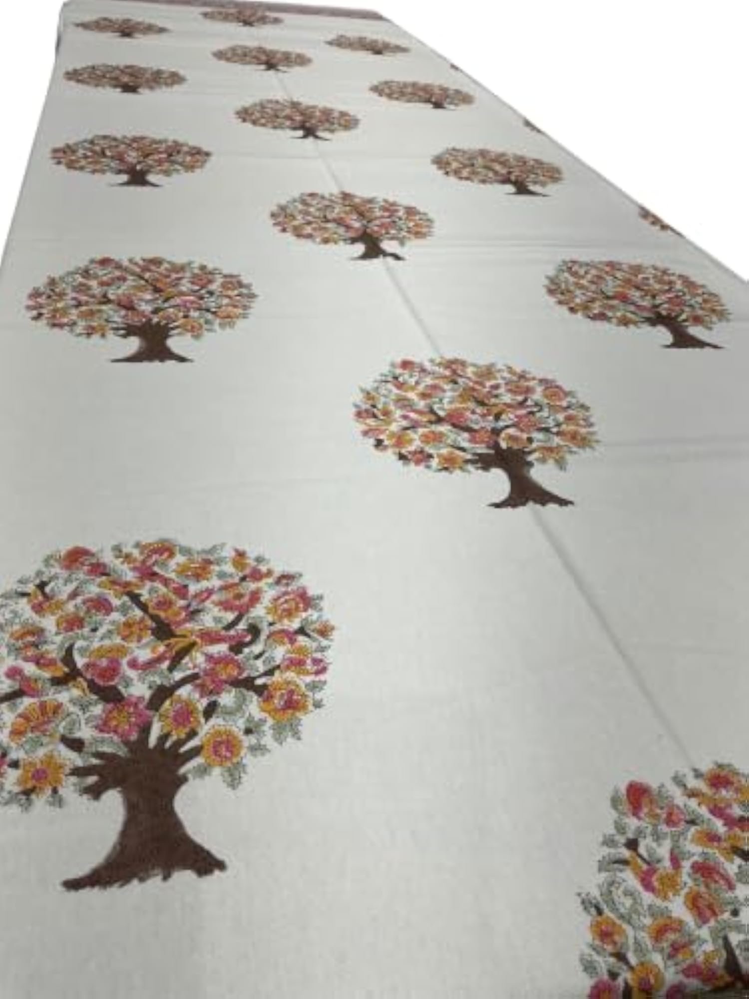 Cotton Dining Table Cover Floral Tree Print 8 Seater