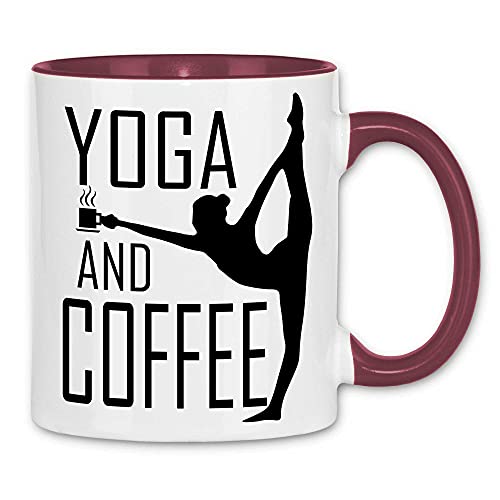 wowshirt Tasse Coffee and Yoga Kaffee Spruch Fitness Büro-Humor,...