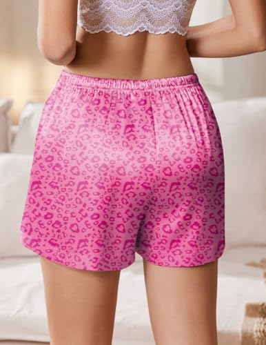 Image of Ekouaer Womens Silk Satin Pajama Short 2026 Summer Casual Sleep Shorts Lounge Sleep Pj Short with Pockets Soft Lounge Shorts