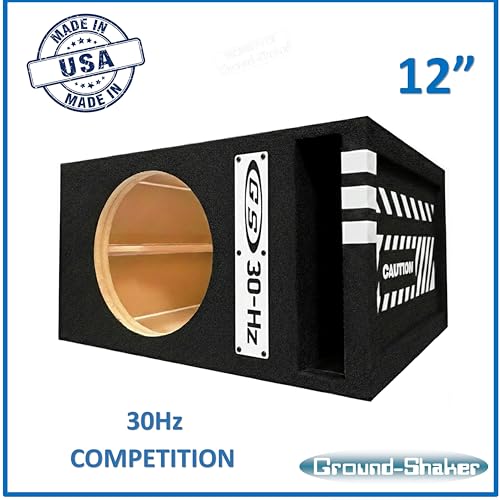 Image of 30HZ Reinforced Competition Single Ported Sub Box Sub Woofer Enclosure Speaker Box Car Audio Subwoofer Ground Shaker Box Ground-Shaker (Caution White, 12 inch)