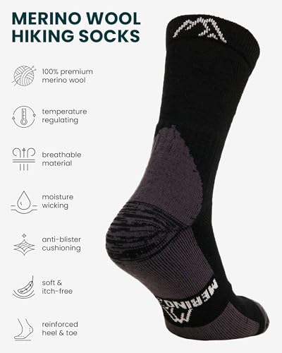 Image of Merino.tech Merino Wool Socks for Women And Men - Merino Wool Hiking Socks Crew Style