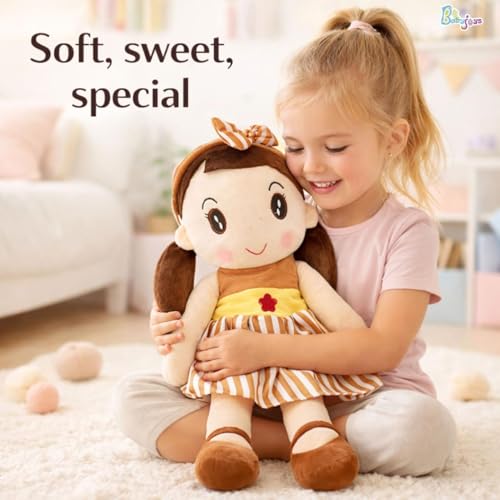 Image of Extra Large Cute Soft Baby Doll 80 CM for Kids | Plush Stuffed Toy for Girls & Boys | Super Soft Cuddly Hug Doll | Washable Plush Toy Doll (Brown)