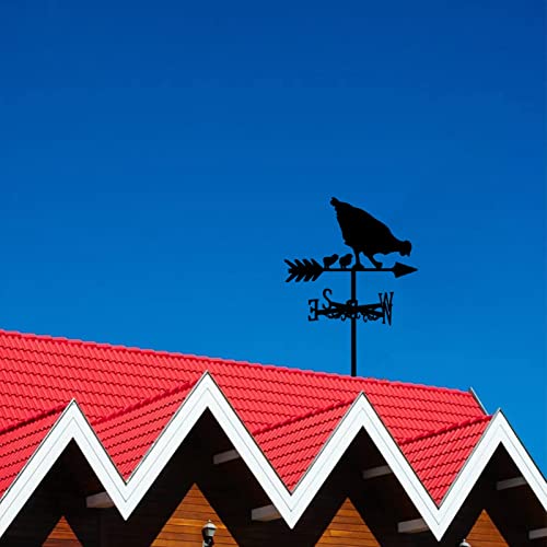ISTOVO Hen und Chicks Wetter DerflöJel - Retro Henne Wetter WDerflöJel Siluette - Dekorativer Windrichtungsindikator für den Außenbereich – Bild 3