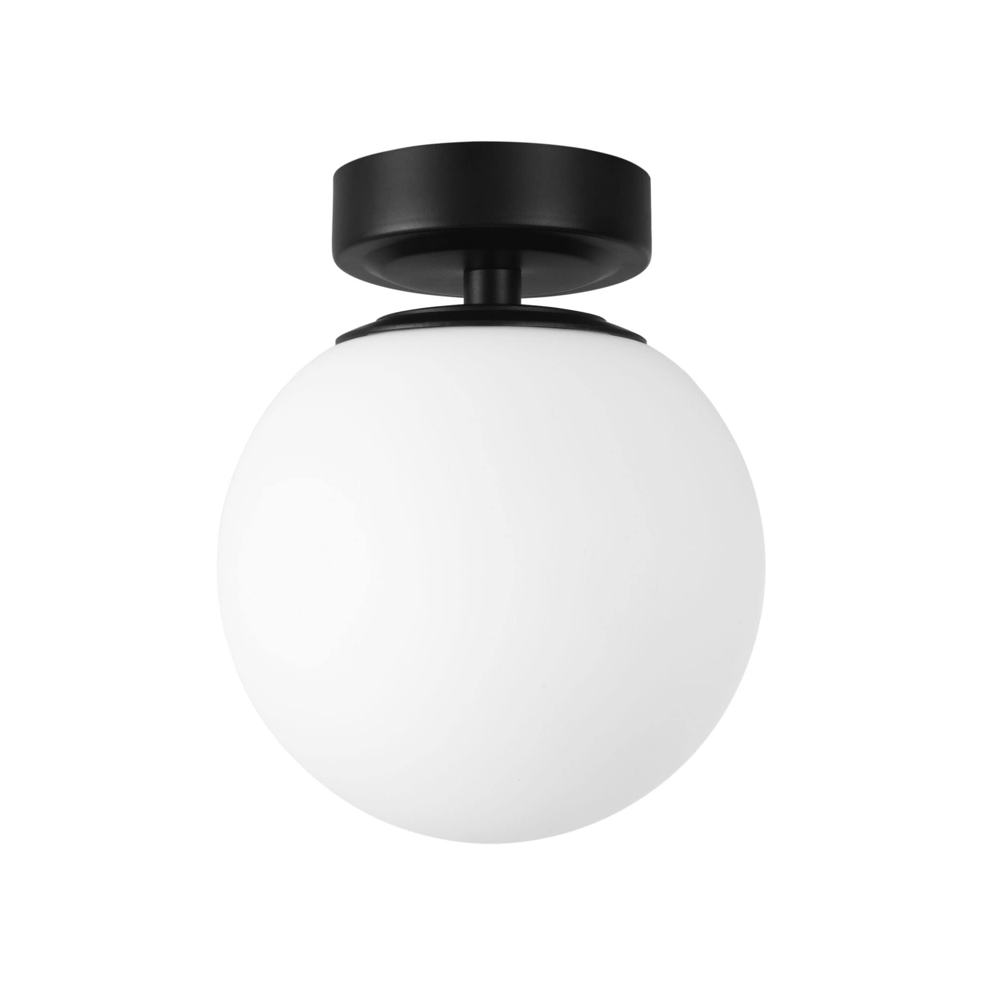 FORLIGHT Lámpara de Techo IP44 para Baño - Plafón Negro para Bombilla E14, Diseño Esférico, Iluminación Moderna y Resistente a la Humedad