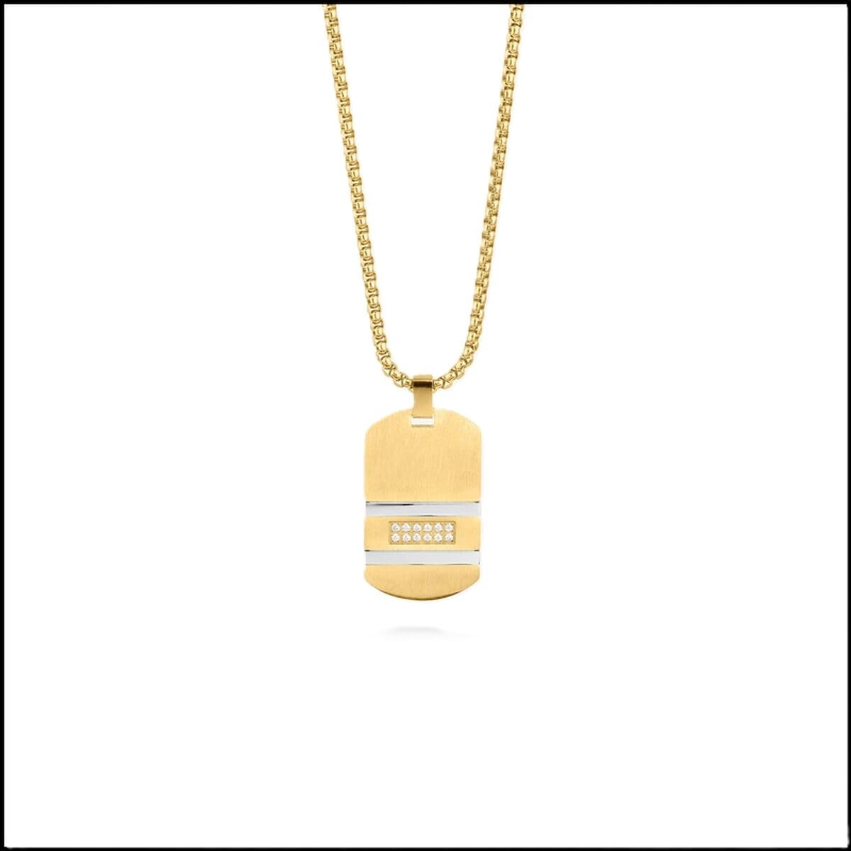 Collar Hombre Martinez con Placa Oro Cura della persona e salute