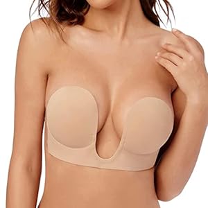Weklea Klebe BH,Trägerloser BH,Push Up BH Rückenlos,Wiederverwendbare,Unsichtbarer BH,BH Rückenfrei Abdeckungen für Abendkleid Brautkleid Badeanzug und rückenfreie