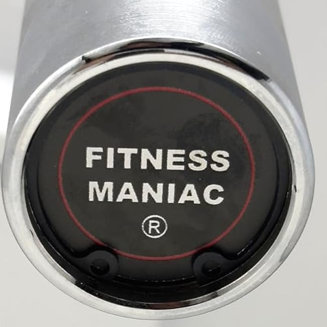 FITNESS MANIAC 34 Barbell Solid Olympic Chrome Tricep Hammer Curl Fitness Gym Weight Bar Home Gym Weightlifting Exercise Training Bars Powerlifting 34 Inches