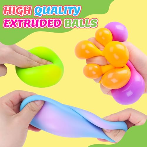 Image of Stress Balls 4 Pack for Adults and Kids, Color Changing Squeeze Toys