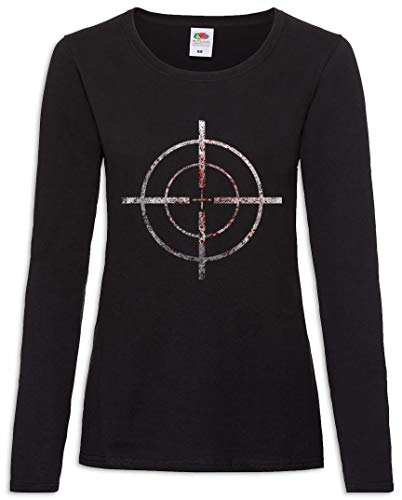 T-Shirt Manches Longues Femme Bloody Crosshairs Urban Backwoods Coton Noir