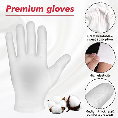 Molain 2 Pairs Moisturizing Gloves White Cotton Moisturizing Gloves For Overnight Bedtime Heal Eczema Sleeping Lotion Hand Spa Treatment Gloves Repair Rough Cracked Dry Chapped Hands Skin #TOP3
