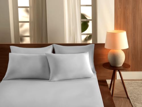 Jogo Cama King Malha Lisa com Elastico Vivaldi - Fio 30 Penteado - 100% Algodao (Branco)