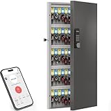 DiDiHere 120-Key Smart Key Lock Box Wall Mount – Commercial Key Cabinet with App, Keypad, Bluetooth & WiFi...