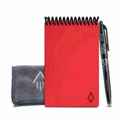 Rocketbook Smart Reusable Notebook, Mini Spiral Notebook, Atomic Red, (3.5" x 5.5")