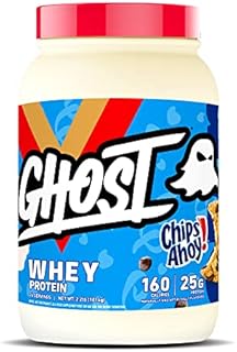 GHOST WHEY Protein Powder, Chips Ahoy! - 2lb, 25g of Protein - Whey Protein Blend - Post Workout Fitness & Nutrition Shakes, Smoothies, Baking & Cooking - Cookie Pieces Inside