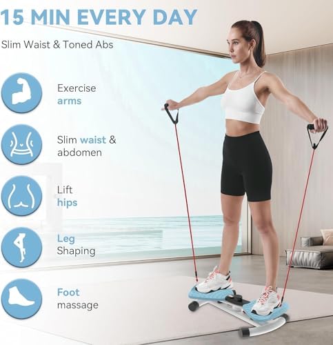 Einstellbare Taille Twister Maschine für Frauen & Männer - geräuschlos Ab Twister Board für Home Gym, 220 lbs Kapazität mit digitaler Anzeige zu verfolgen Zeit,und Kalorien verbrannt (Blau)