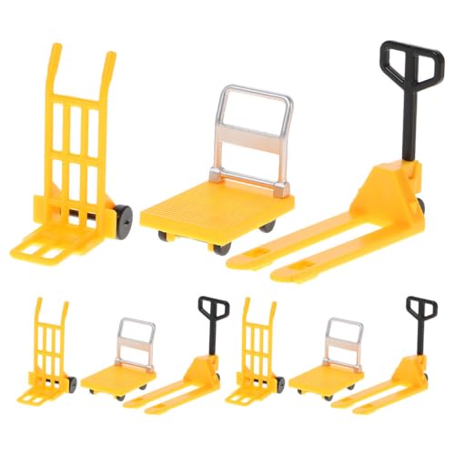VICASKY 3sets Miniature Construction Tools Trolley and Vehicle Models for Boys and Girls Educational Toys for Play Projects Realistic Forklift Platform Cart