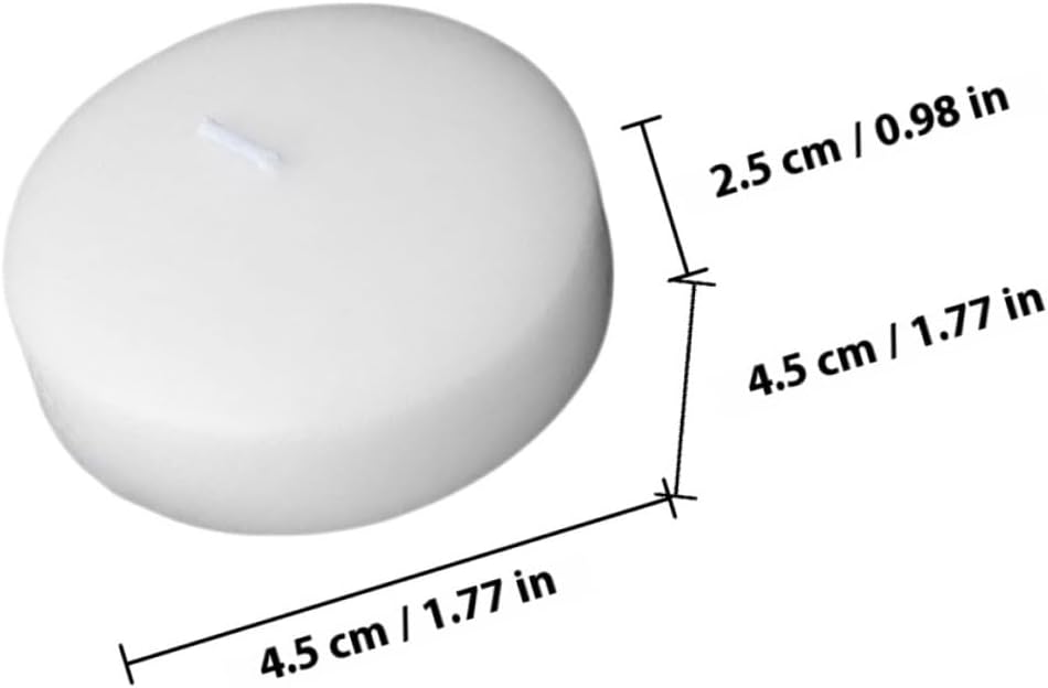 6pcs Small Round Floating Tea Candles 4.5x2.5cm Unscented Paraffin Wax for Wedding Birthday Party Romantic Outdoor Reception Décor
