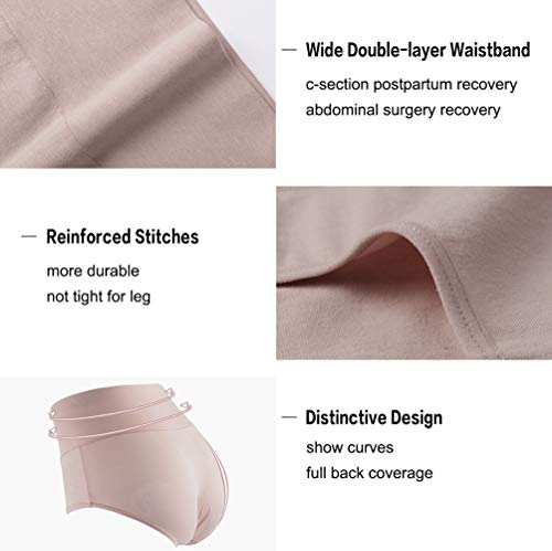 Image of INNERSY Womens Underwear Cotton Briefs Postpartum High Waisted Panties 5 Pack