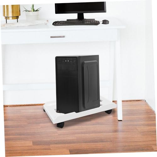 Soporte para CPU bajo escritorio SHOWERORO con ruedas, soporte para torre de PC para alfombra, diseño elegante, elevador para CPU para uso en oficina en casa, movilidad fácil miniatura 5