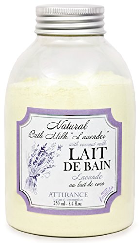 Attirance - Bath Milk - Lavender - 8.8oz - All Natural with Lavender Oil, Almond Oil & Natural Milk Powder
