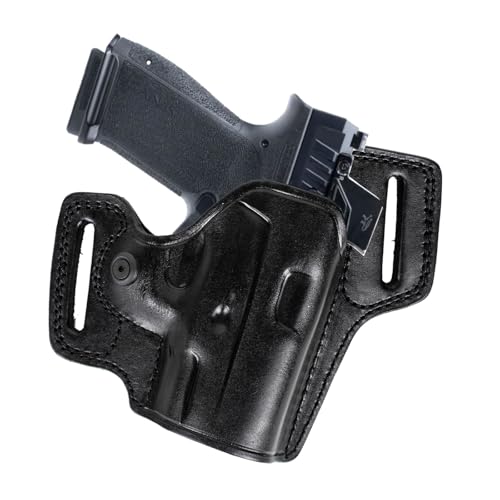 EDS Leather Gun Holsters for Canik Mete MC9 Prime 9mm Optics (Reddot) Owb Combat Master Handmade (Black Right Hand)