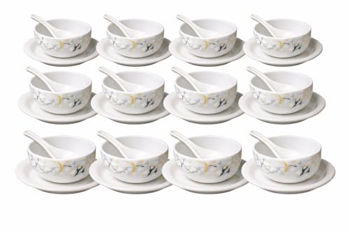 Image of Ariya Melamine Greek Soup Bowl Set Golden Aura Collection Set of 12