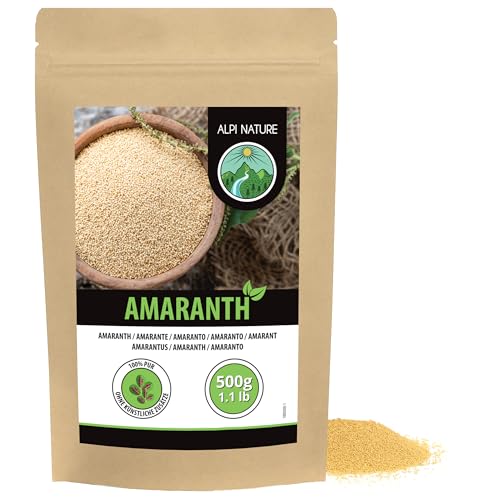 Alpi Nature Amaranto en Grano 500g, Semillas de Amaranto Enteras y Crudas, sin Azúcar ni Gluten