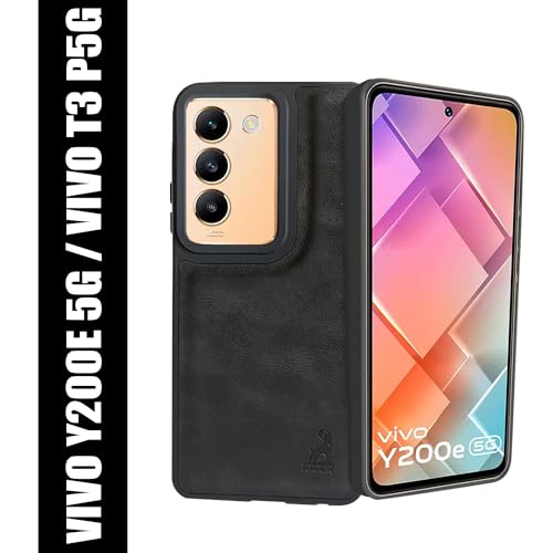 Image of AIBEX Shield Back Cover Case Compatible with Vivo T3 5G / Vivo Y200e 5G Back Cover | Flexible Vegan Leather | Full Camera Protection | Raised Edges | Super Soft-Touch | Bumper Case