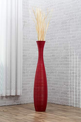 Image of Leewadee Large Floor Vase 41 inches Mango Wood for Pampas Grass, Dried Flowers