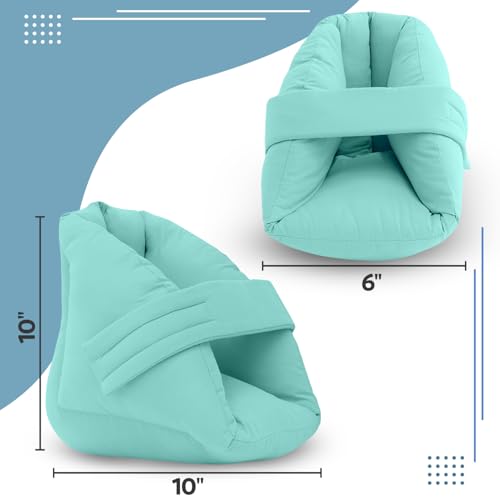 NYOrtho Heel Protector Pressure - 2 Ultra Soft Boots - 2 Double Layer Foot Pillows Pressure Sores - Heel Protectors Bed - Standard Bariatric Size - Extra Gentle Velvet Fabric