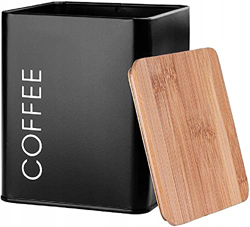 Galicja Boîte de rangement hermétique en acier avec couvercle (noir, café) Cover