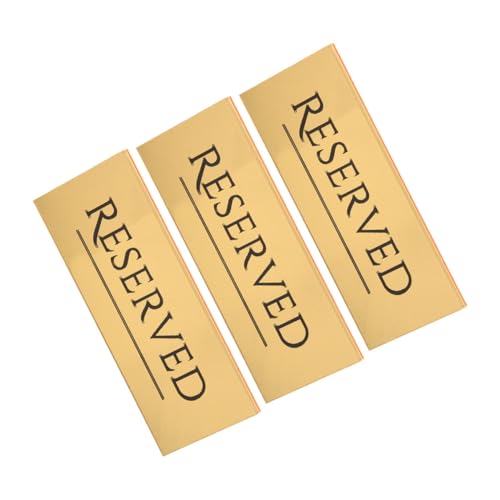 OFFSCH 3pcs Acrylic Reserved Sign: Reserved Table Tent Signs Table Number For Wedding Printed Seating Reservation Office Meeting Party