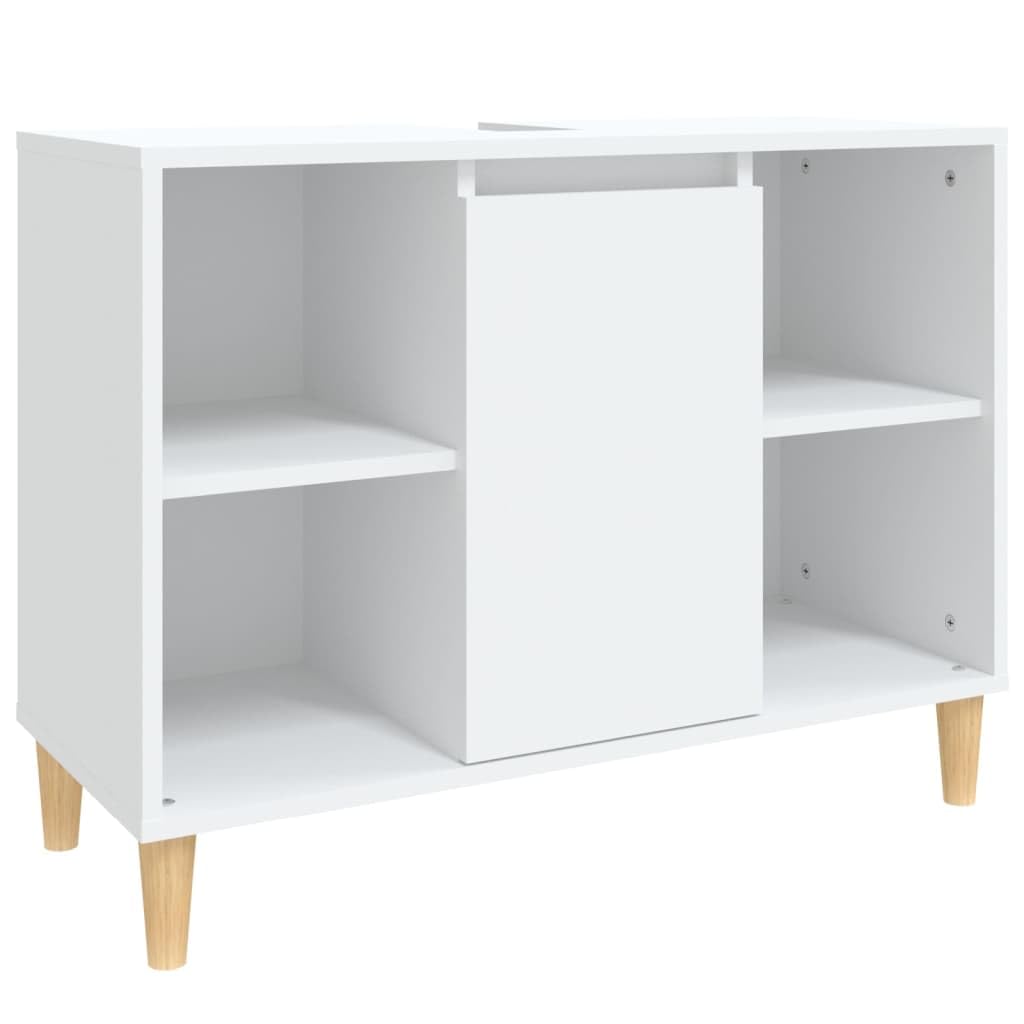 Tomostar Meuble sous Lavabo, Meuble de Rangement Salle de Bain sous Vasque Armoire Évier Blanc 80x33x60 cm Bois d'ingénierie