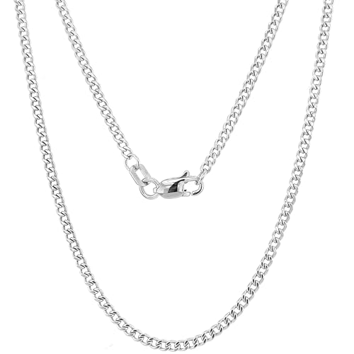 JEWELHEART 14K White Gold Cuban Link