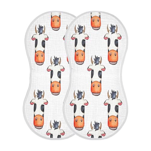 Kigai Cute Cow Baby Burp Cloths Extra Soft and Absorbent Burping Rags Cotton Burping Clothes Baby Washcloths for Newborn Boys Girls - 1 Pack2