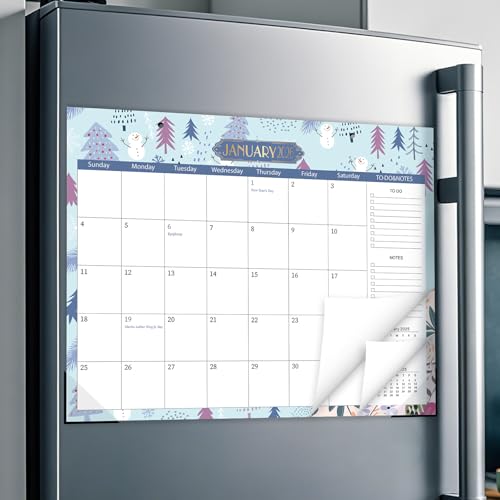 GuassLee Aesthetic Magnetic Calendar 2026-2027, Magnetic Planner for Fridge 14"x11.5",
