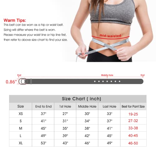 Sansths Double Ring Leather Belts For Women O-Style Gold Buckle Skinny Dress Belt 0.86 Inch Width For Jeans Pants, Black Xs #TOP3