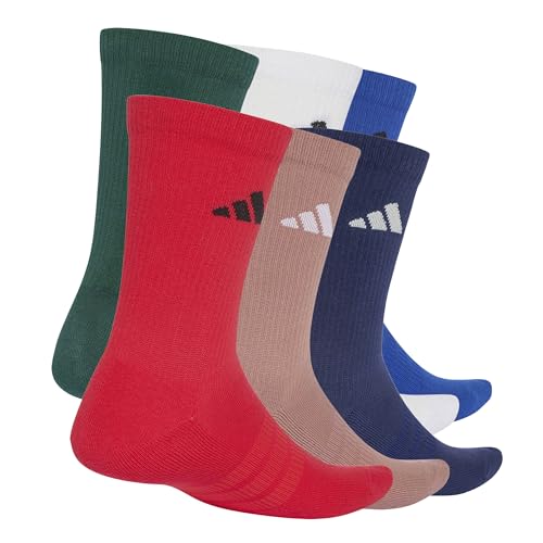 adidas Unisex Cushioned Crew Socks 6 Pair Pack Socks, team royal blue/dark blue/warm clay/pure ruby, S – Ansicht 3